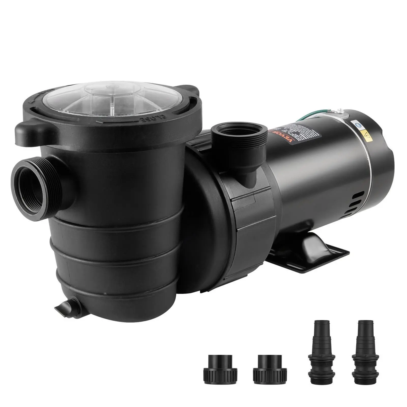 【SummerFinds】VEVOR Above Ground Pool Pump,  1HP, 80 GPM Max. Flow Single Speed Swimming Pool Pump, 120V 3450 RPM 36 ft Max. Head Lift Pool Pump with Filter Basket, for Above Ground Pools Hot Tubs Spas, Tested to UL Standards