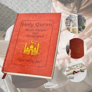1pc Holy Quran Made Simple & Illustrated - Devotional Spiritual Islamic Guide & Study Planner with Premium Layflat Binding & Bookmark Ribbon | Ideal for Ramadan Celebrations, Eid Gifting & Daily Reflection