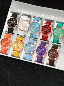 10-piece exquisite women's watch set, fashionable quartz watch, casual watch, women's watch set