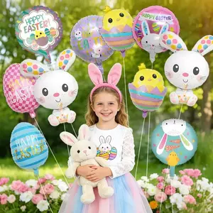 Easter Bunny Hatching Chick Cross Letter Decoration Balloon Set, Happy Easter, Perfect for Easter Birthday Parties, Kids Theme Parks, Amusement Parks