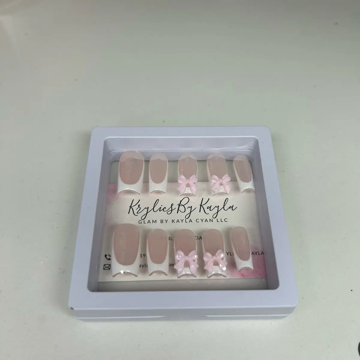 French Press Ons with Bows and Application kit