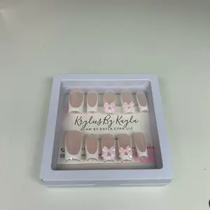 French Press Ons with Bows and Application kit