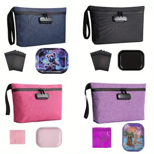 7 Pieces Carbon Lined Odor Proof Pouch Smell Proof Pouch Bag with Combination Lock