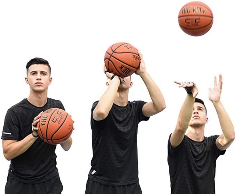 Basketball Shooting Aid, Training Equipment for Improving Shot and Form, Set of 2 Silicone Strap Resistances, Green and Black