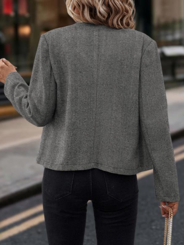 Women's Fashion Button Decorated Slim Fit Jacket Coat, Autumn Winter Casual Long Sleeve Outerwear, Stylish Ladies Clothing, Everyday Womenswear Women's Fashion Button Decorated Slim Fit Jacket Coat, Autumn Winter Casual Long Sleeve Outerwear, Stylish Ladies Clothing, Everyday Womenswear