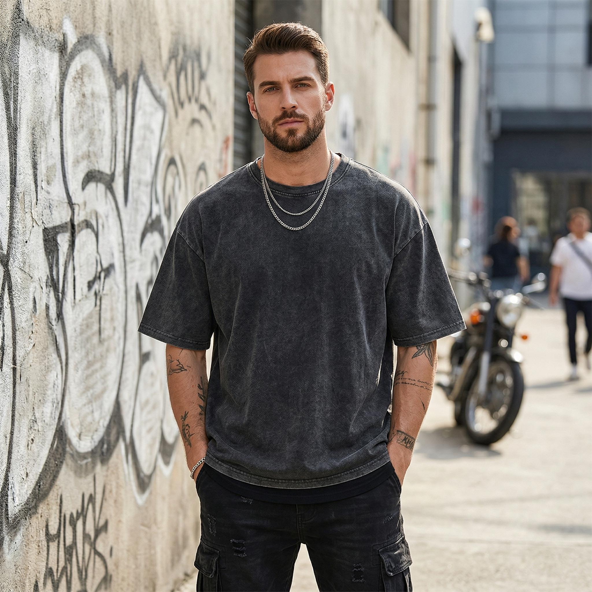 3Pcs Acid Wash Unisex Cotton Lady T-shirts Oversized Half Short Sleeves Casual Loose Solid Streetwear Tops,Lady T-shirt Baggy Retro Street T-Shirts,Loose Fit