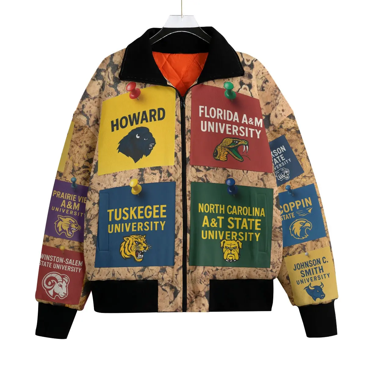 Unisex HBCU Pride Knitted Fleece Lapel Jacket Menswear Streetwear