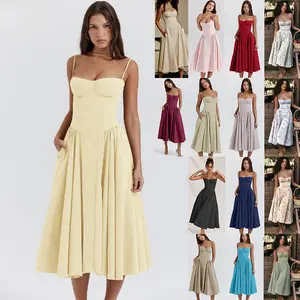 European/American Palace Style Low-cut Swing Dress
