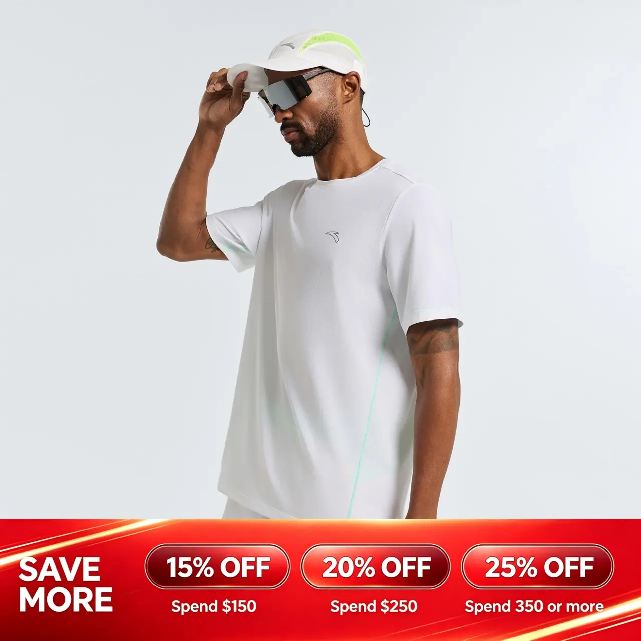 Men's ANTA Run Short-Sleeve Tee Quick Drying Top Colorful  Minimalistic Activewear Athletic Shirt
