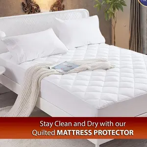 Waterproof Mattress Protector Quilted Mattress Pad Cover, Deep Pocket Soft Breathable Bed Mattress Cover, Noiseless Hypoallergenic Mattress Topper, Leak Proof Mattress Protector for Kids Adults Pets, Machine Washable Bedding Protector,