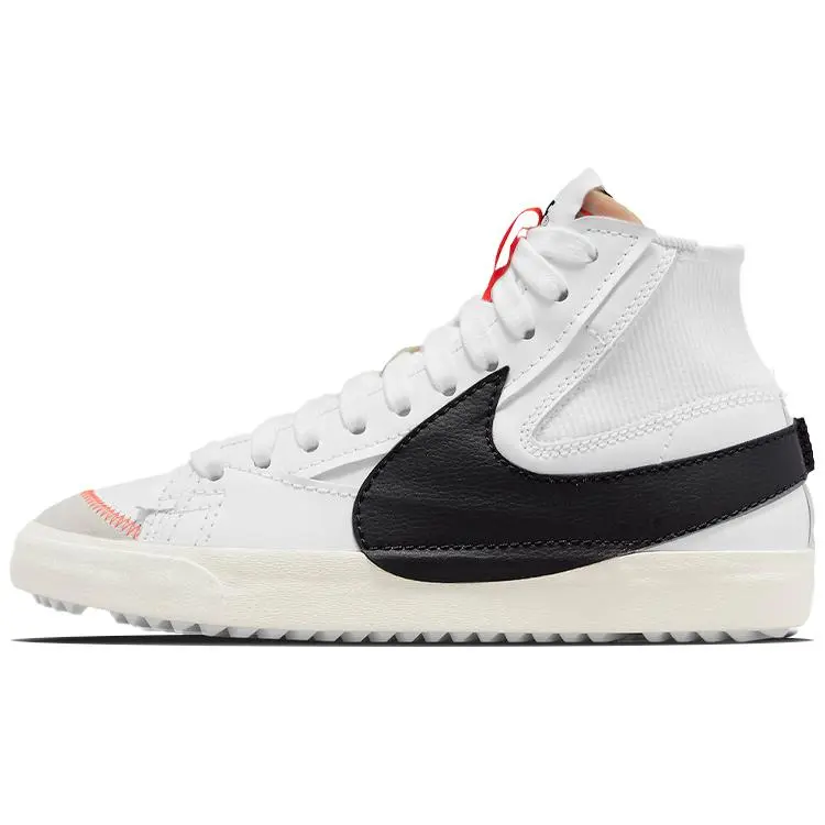 Women's Nike Wmns Blazer Mid '77 Jumbo 'White Black' Leather Retro Sneaker - US W 6, Solid Jumbo Platform, Casual Sports Trainer, No