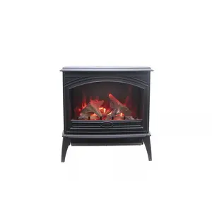 Amantii Lynwood E70-NA 70cm Electric Fireplace with Realistic LED Flames & Glowing Embers Durable Cast Iron Body Energy Efficient Safe Cool Touch Surfaces Overheat Protection Year Round Cozy Vibes