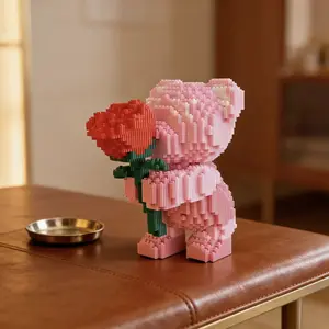Valentine's Day Christmas Thanksgiving Gift, Animal Building Blocks, Interlocking Blocks, Challenging Puzzle Toy for Kids