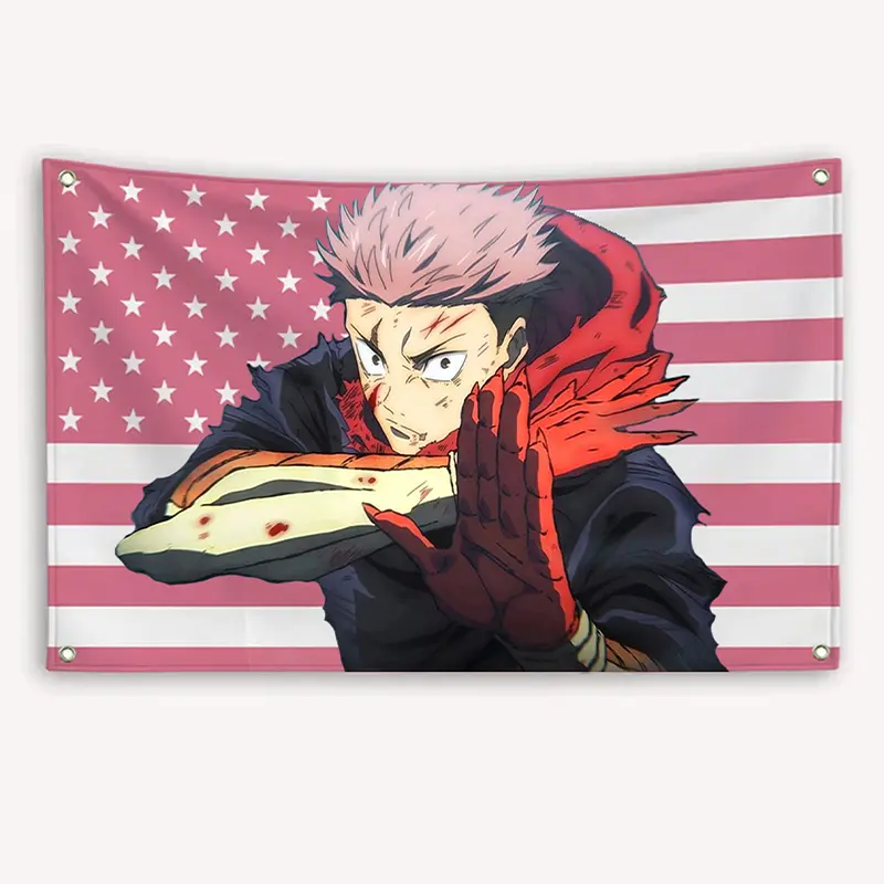 Itadori American Flag Anime JJK: Jujutsu Kaisen Banner Outdoor Decor Decoration Garage Flags Tapestry Flaga