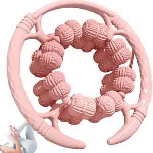 360° Ring Thigh Roller, Circular Manual Muscle Massage & Relaxation Roller with 32 Wheels, Multi-Functional Clamp Ring Roller for Legs, Neck, Hands & Arms, Ideal for Indoor Exercise and Yoga.