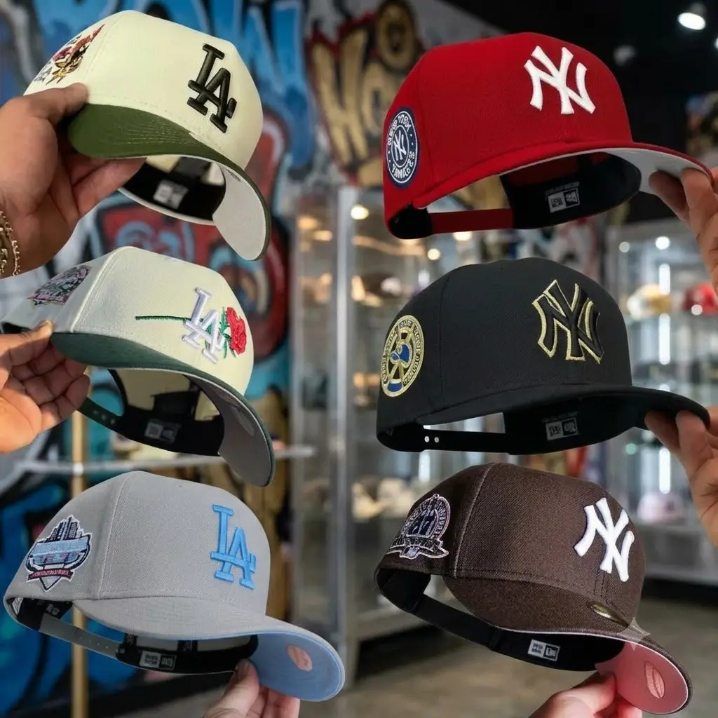 New Era MLB Snapback Baseball Hat for Men Women, LA Dodgers NY Yankees Burgundy Wine Red Black Cap, Flat Bill Brim, Adjustable Closure, Premium Embroidered Graphics, Retro Vintage Trucker Design, Classic Baseball Streetwear and Hip Hop Fashion