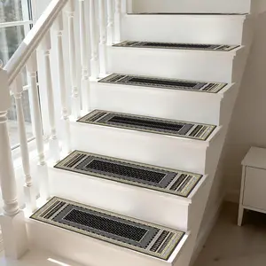Non-Slip Stair Carpet, Step Protection Carpet, Decorative Bordered Stair Mat for Home Decoration & Bedroom Accessories - Suitable for Indoor, Outdoor Stairs & Multiple Scenarios