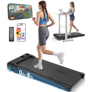 Walking Pad with Incline Home - Small Walking Pad Treadmill Under Desk for Apartment Office, 300 lbs Capacity,8% Manual Incline, APP & Remote Control, Mini Portable Treadmill