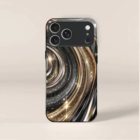 Aesthetic glitter swirl case for iPhone 17/16/15 Pro Max and Galaxy S26/S25/S24, with a cute flower wrist strap; luxurious marble design for girls and women; TikTok viral case — 975