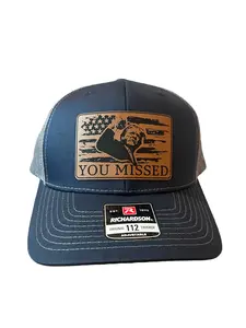 You Missed Trump Hat With Patch, Richardson 112, Navy, Grey Snapback Adjustable Trucker Hat, Structured 6 Panel Baseball Cap Unisex