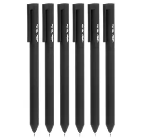 Retractable Gel Pens, 6 Pack, Black Ink, Black Barrel Gel Pens, Gel Pen Fine Point