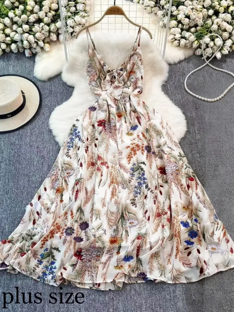 angelina satin tie back floral sequin dress - TikTok Shop