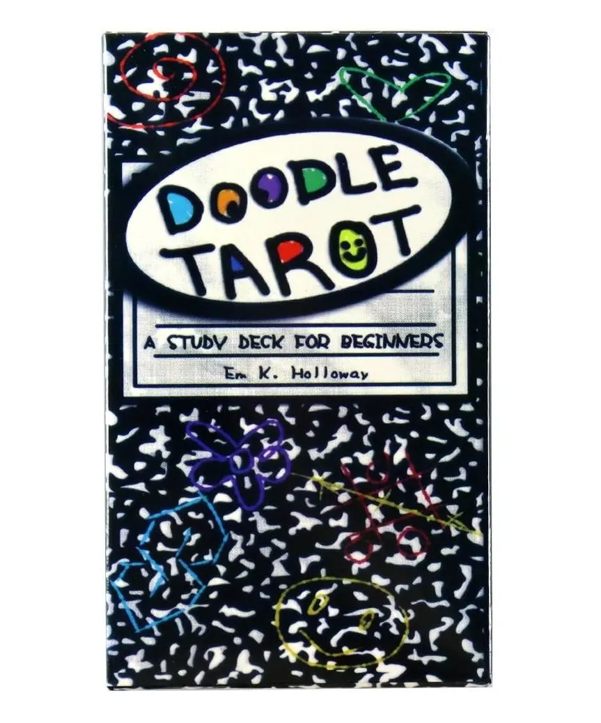 Doodle Tarot Cards Deck Doodle Drawings Desiign Tarot Card Creative Fortune Telling Divination Card Game Set for Beginners and Enthusiasts