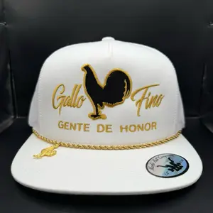 Gallo Fino Hat - Rooster Embroidery and Chain Detail Gente de Honor