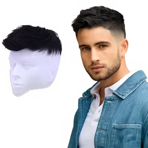 Short Synthetic Male Toupee Hair Topper Clip In Wig