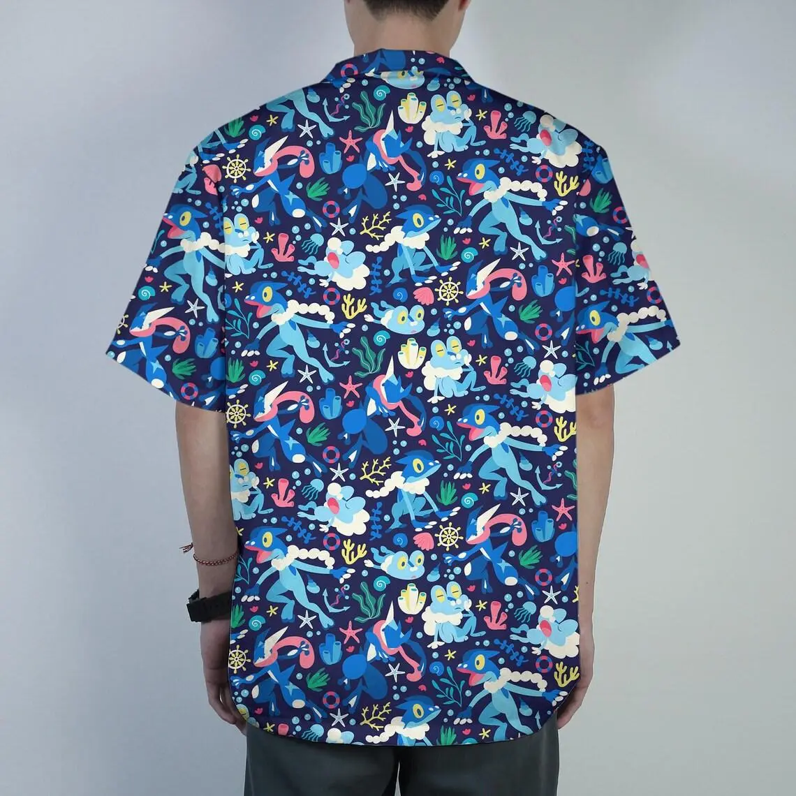 Greninja Froakie Hawaiian Shirt Tropical Button Up Shirt Summer Beach Short Ocean Pattern Matching Set Unisex Outfit Greninja Shirt Gifts