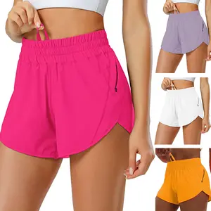 2025 European and American Yoga Sports High-Waisted Yoga Fitness Women's Running Quick-Dry Shorts Wholesale