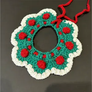 [0012] Handmade Crochet Pet Drool Bib - Adjustable Cute Flower Knitted Neck Collar| Multiple Styles for Fur Baby Small Dogs Cats| Photography Prop Daily Holiday Outfit