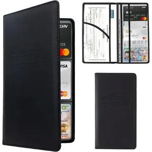 Registration and  Holder Registration and  Card Holder  Essentials for Women Men (Black)