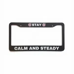 Stay Calm And Steady Black Stainless Steel License Plate Frame | Target Focus Car Gift