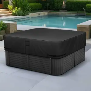 VEVOR Outdoor Hot Tub Cover, 85x 85x 20 Inch Weatherproof and Waterproof Hot Tub Cover Protector, 600D Heavy Duty Oxford Fabric and 950N Tearing Strength, Square Spa Covers for Hottub, Black