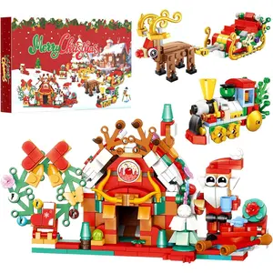 Christmas Advent Calendar 2026 Building Blocks for Kids & Adults - 24 Pack Assembly Puzzles with Christmas Tree, Reindeer Sleigh & Train - High-Quality Materials - Perfect Gift for Block Lovers