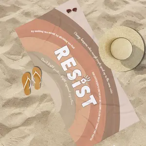 Anti Trump Pro Democracy Beach Towel 30"x60" Gift for Beach Lovers Sarcastic Political Pool Towel with "RESIST" Unique Message Print Cotton Poly Blend for Summer Gifts Beach Towel Sarcastic Liberal Towel Decor fdt towel