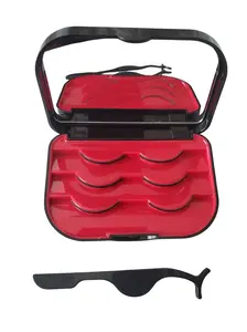 Coiffure Extensions Three Tier Magnetic Eyelash Storage Case With Mirror And Tweezer