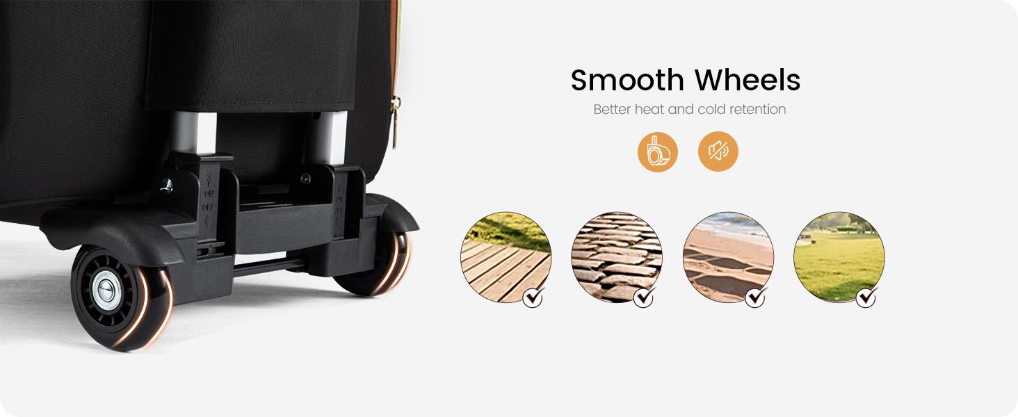 【Mother's Day Gift】LOVEVOOK Rolling Teacher Bag with Detachable Dolly and Laptop Compartment, Large Rolling Tote Bag fits for 17.3" Laptop for Teacher Office Work Craft Nurse, Quilted-Black summervibes