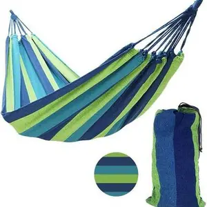 Outdoor canvas hammock swing double color strip outdoor hammock anti-rollover