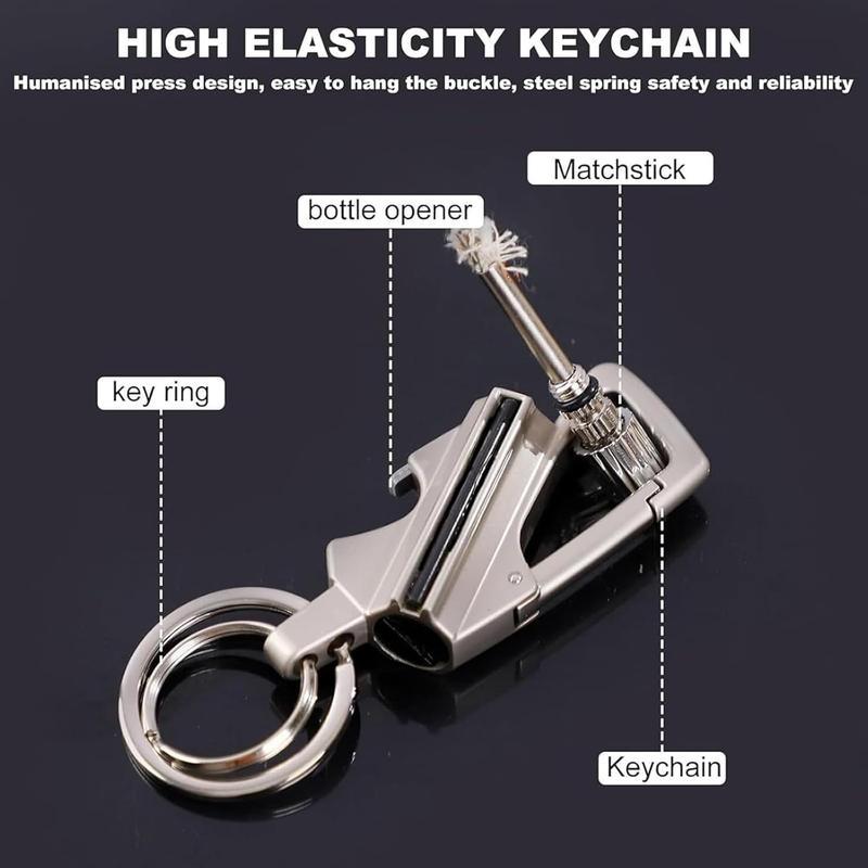 All Metal Multitool Keychain Bottle Opener, Waterproof Portable EDC Tool for Camping Hiking Travel Party, Reusable Cool Gadget Gift for Men
