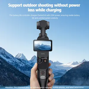 DJI Osmo Pocket 4/3 Battery Grip - 5000mAh 22.5W Fast Charging Handle, Never Run Out of Power While Vlogging, Compact & Tripod-Compatible