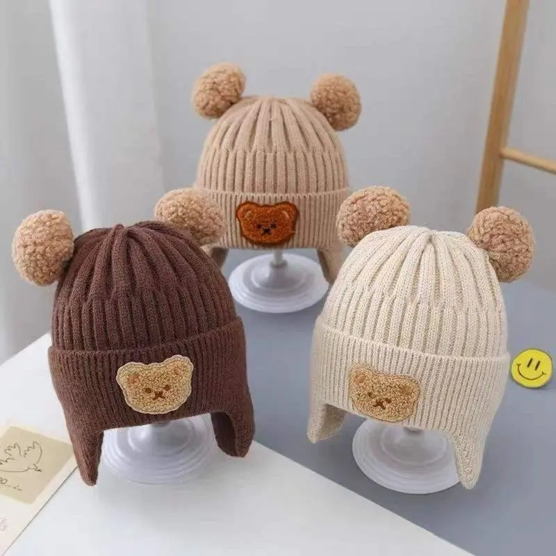 Baby Beanie Winter Hat ️ | Knitted Teddy Bear Ear Cap  | Warm Unisex Hat
