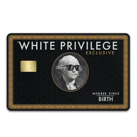 Bold Custom-Designed "White Privilege" Debit Card Skin - Clever Design DIY Scrapbook Accessory, Bubble-Free Peel-Stick Chip-Compatible Notch Cover, Slim Waterproof Residue-Free Stickers for Credit Cards