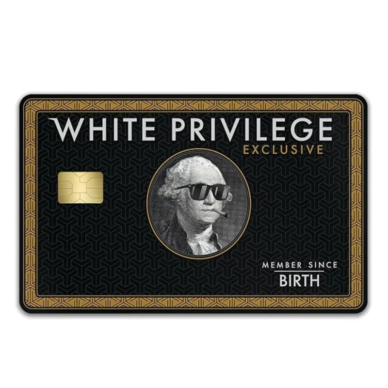 Bold Custom-Designed "White Privilege" Debit Card Skin - Clever Design DIY Scrapbook Accessory, Bubble-Free Peel-Stick Chip-Compatible Notch Cover, Slim Waterproof Residue-Free Stickers for Credit Cards