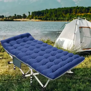 Heavy Duty Double Layer Folding Bed -  500lb Loading Cot For Adults, Portable Camping Guest Bed With Mattress And Carrying Bag For Home And Outdoor Sleeping, MattressCarrying Bag Home Camping
