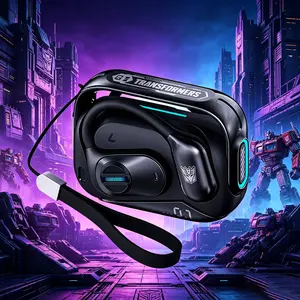 TRANSFORMERS TF-T77 Truewireless Open-Ear TWS Bluetooth Headphones, Hooked Non-In-Ear Headset with ENC, Smart Voice Assistant for Gaming & Gym Use, Truewireless Open-Ear Headphones