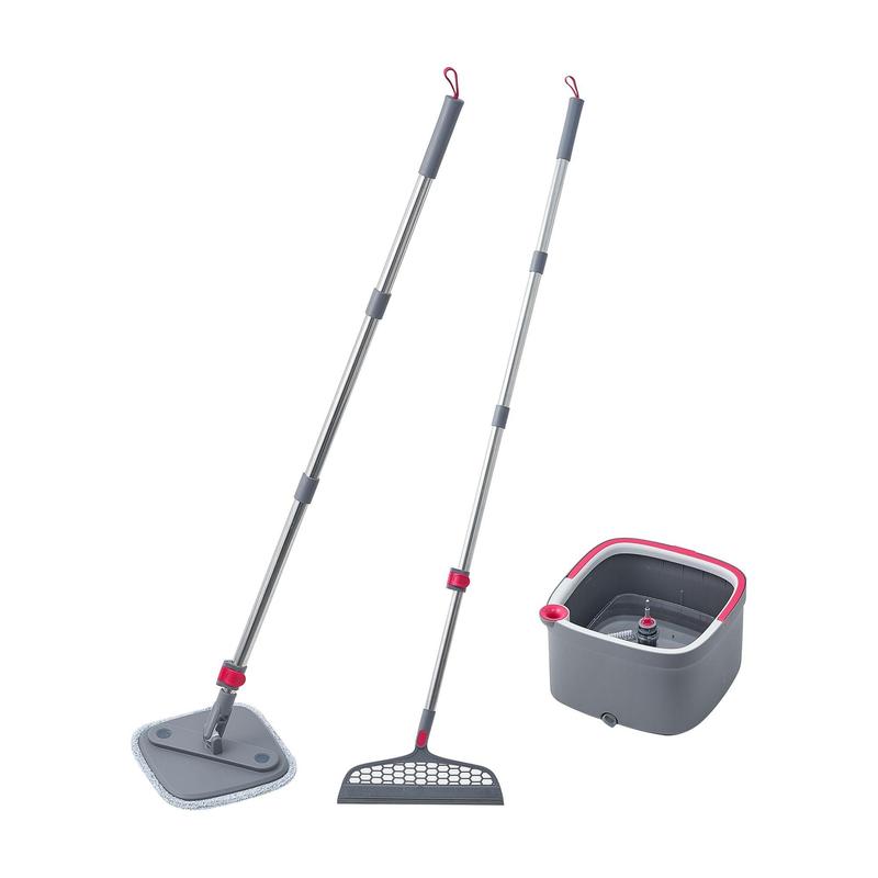 True & Tidy Mop & Bucket System with Silicone Floor Sweeper