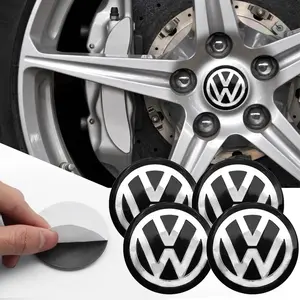 4pcs 56mm VW Car Styling Wheel Car Logo Badge Wheel Hub Cap Center Cover Emblem Automotive Accessories For VW Golf Polo Passat Touran Jetta Car Keychain Cover Emblem Accessories Car Decals, Car Decorative Sticker