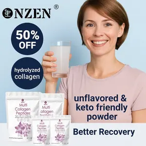 NZEN Multi Collagen Peptides Powder 1LB/2LB - Hyaluronic Acid, Biotin & Vitamin C - Skin Care, Supports Healthy Aging, Single Item, Flavorless - Edible, Supplement